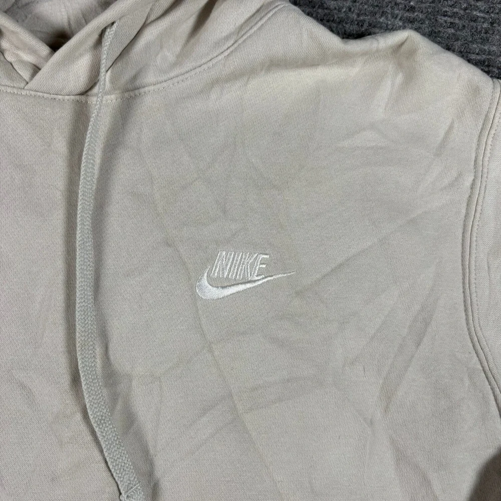 Nike Pullover Hoodie Mens Small Tan Good Embroidered Logo Sportswear Pocket